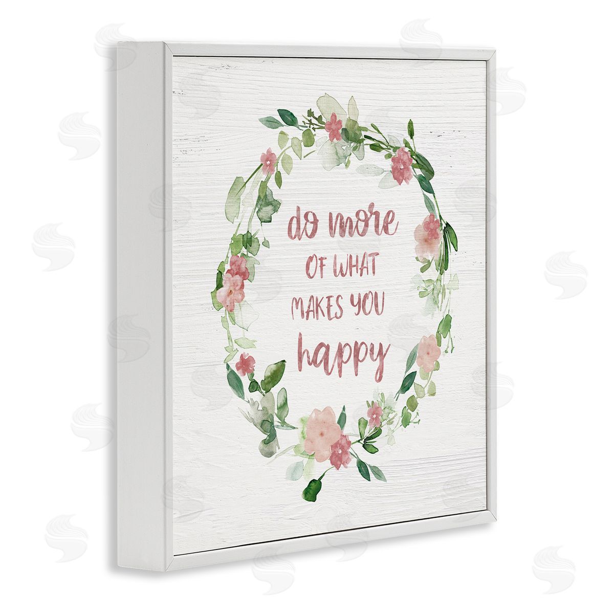 Carol Robinson What Makes You Happy Motivational Phrase Pink Flowers White Framed Glicee Wall Art Print