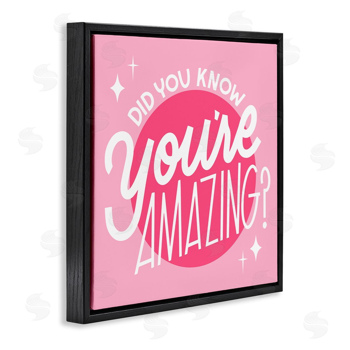 Hey Bre! Creative Studio You're Amazing Bold Pink Phrase Black Floating Frame Canvas Wall Art Print