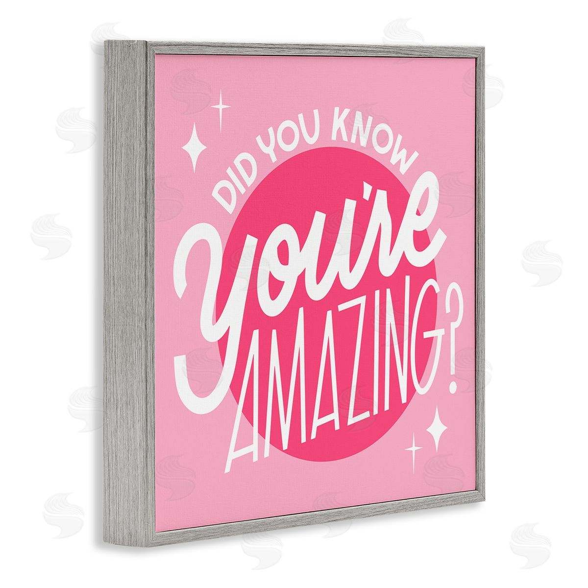 Hey Bre! Creative Studio You're Amazing Bold Pink Phrase Gray Framed Glicee Wall Art Print