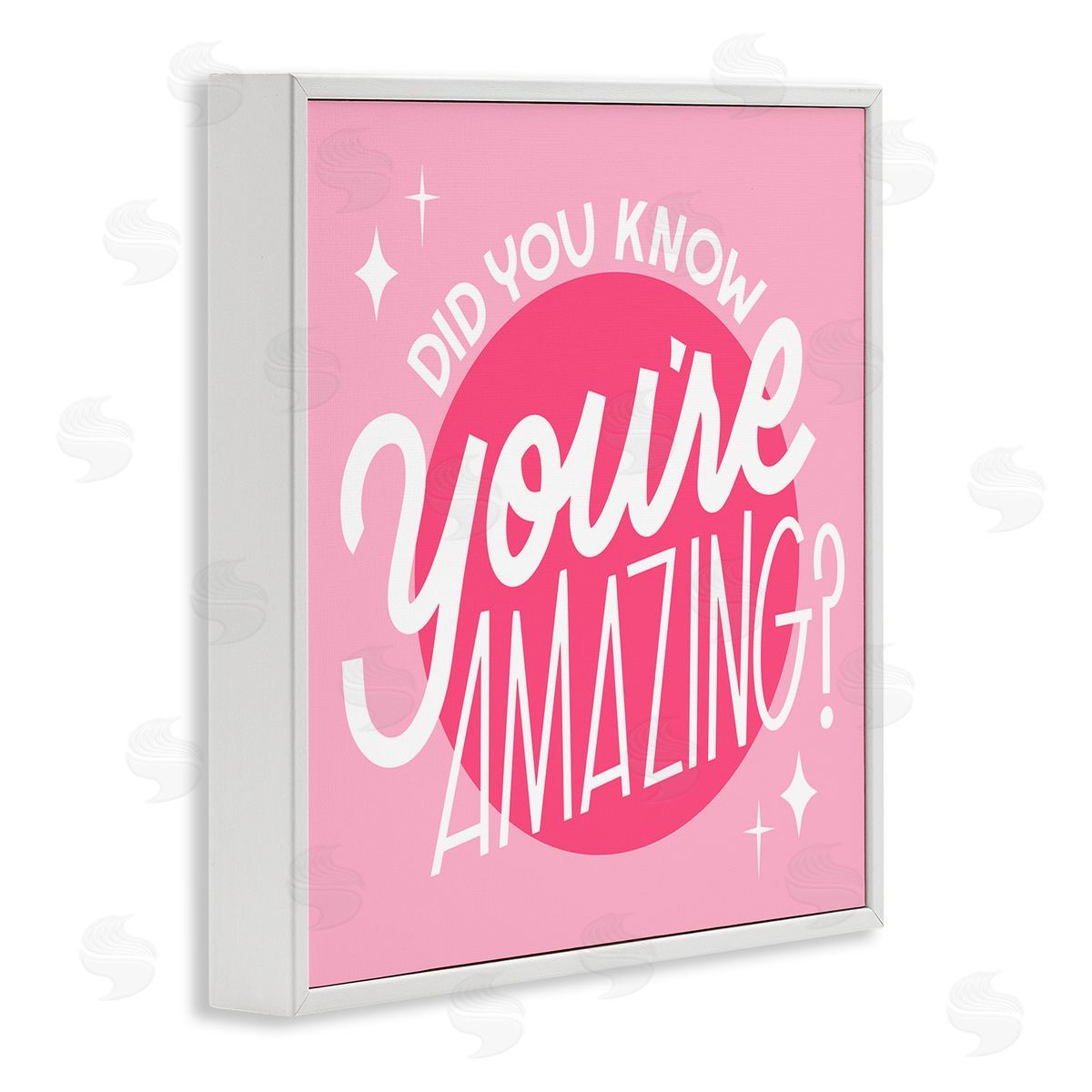 Hey Bre! Creative Studio You're Amazing Bold Pink Phrase White Framed Glicee Wall Art Print