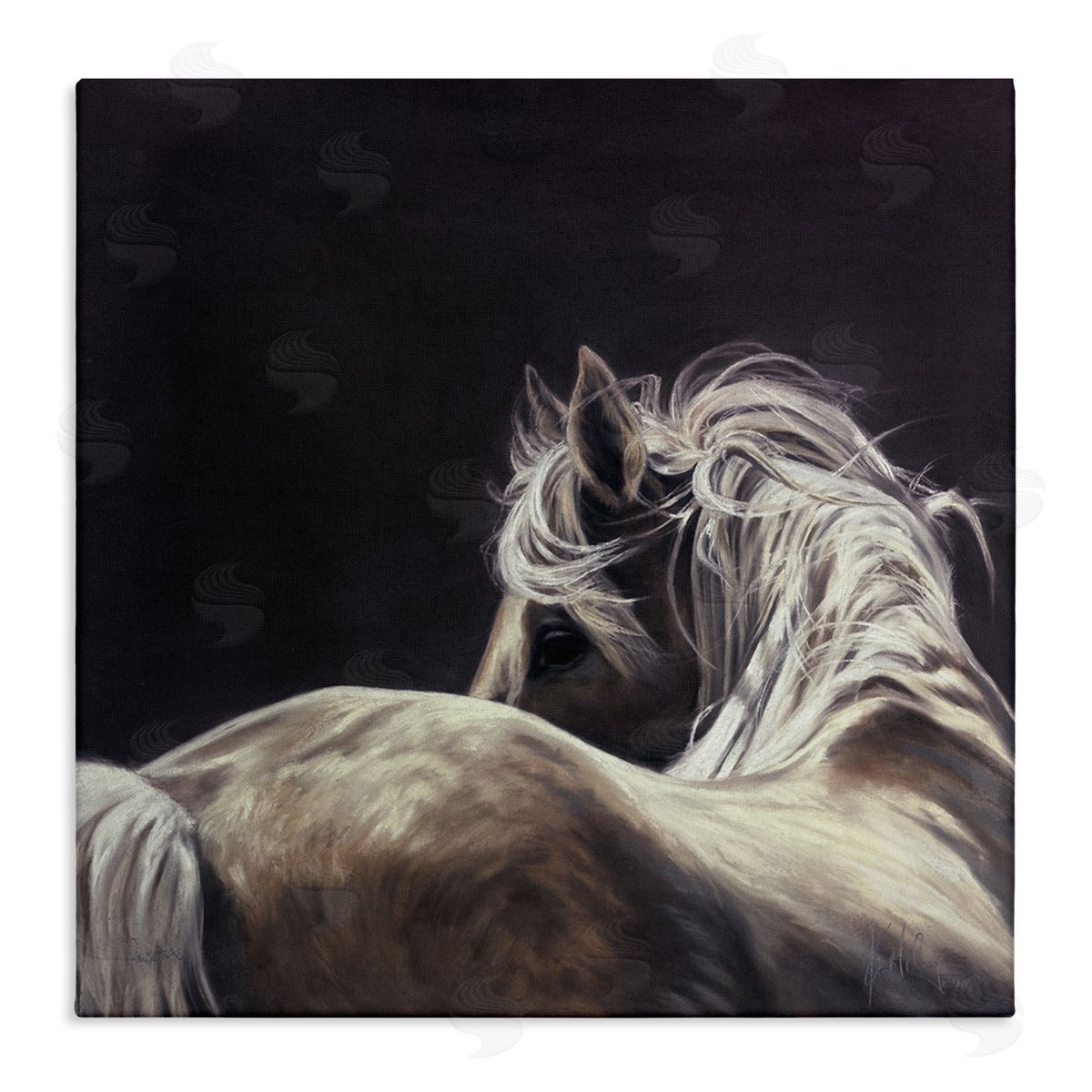 Kim McElroy Windblown Horse Mane Portrait Stretched Canvas Wall Art Print