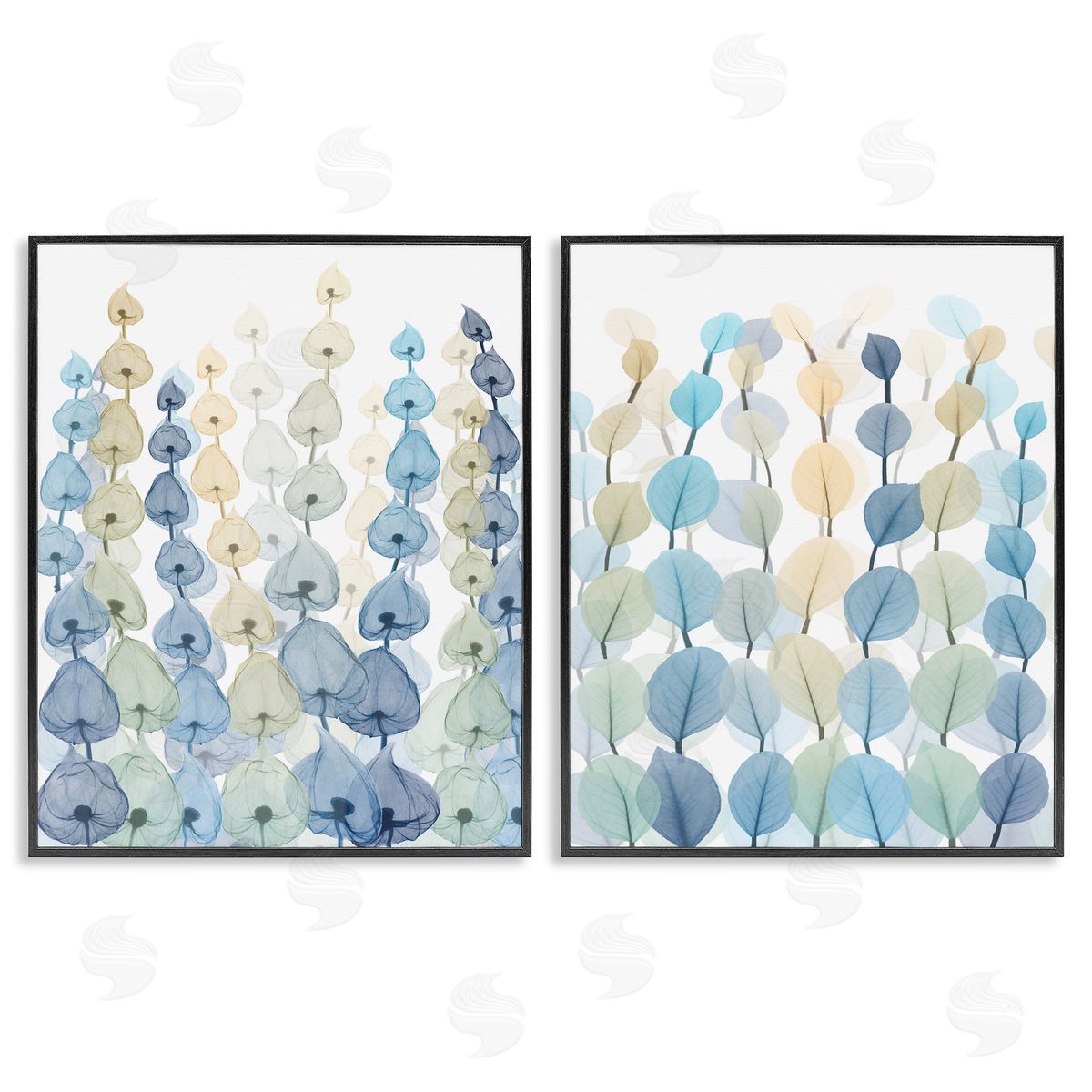Seaweed & Ocean Plants Pattern Black Frame Print Wall Art, Home Decor by Albert Koetsier