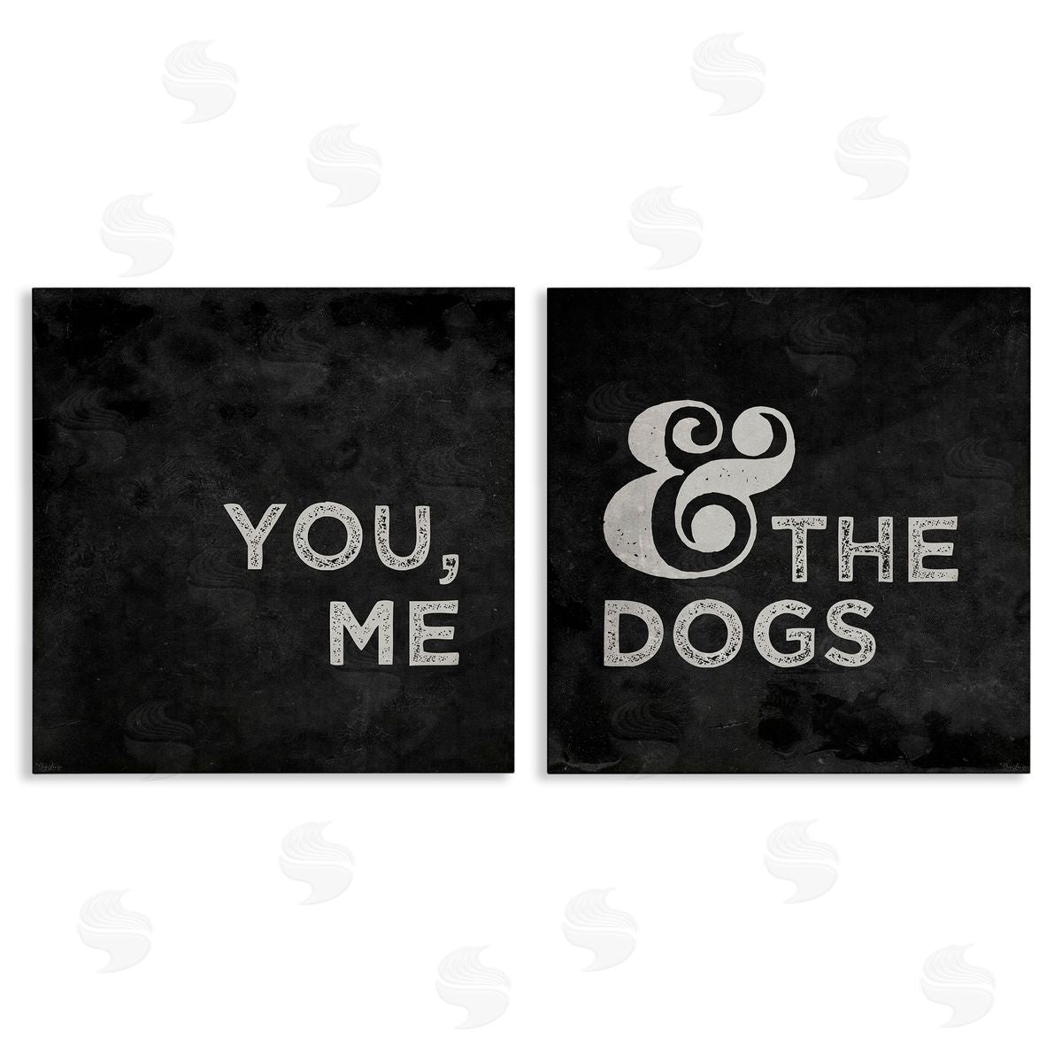 You Me and the Dogs Family Pet Canvas Wall Art, Home Decor by Gigi Louise