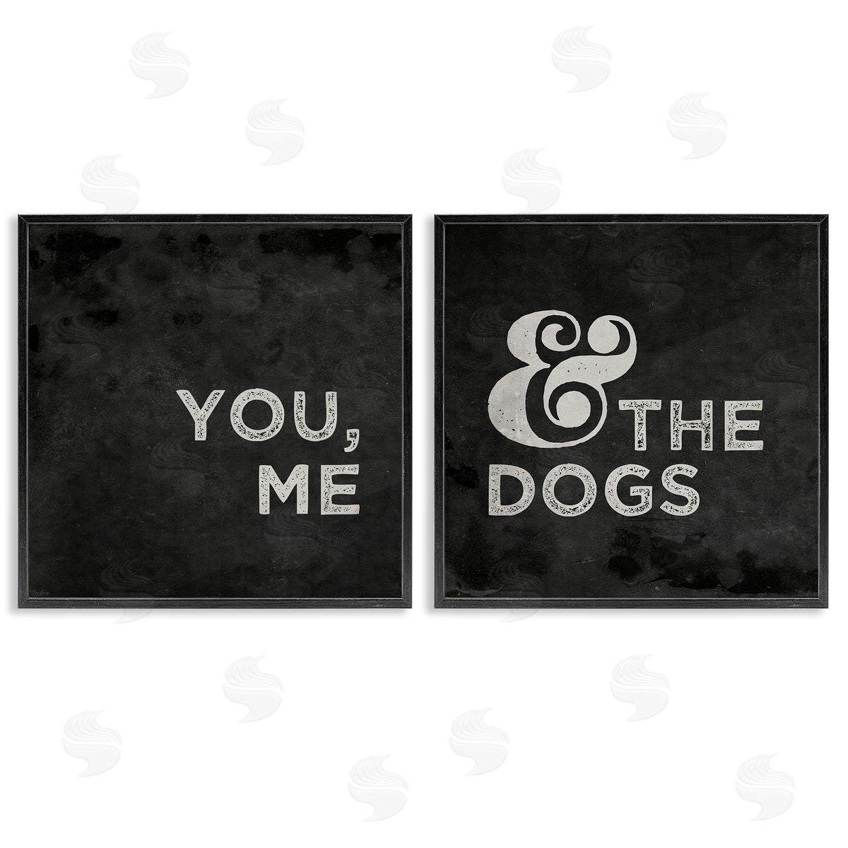 You Me and the Dogs Family Pet Black Frame Print Wall Art, Home Decor by Gigi Louise