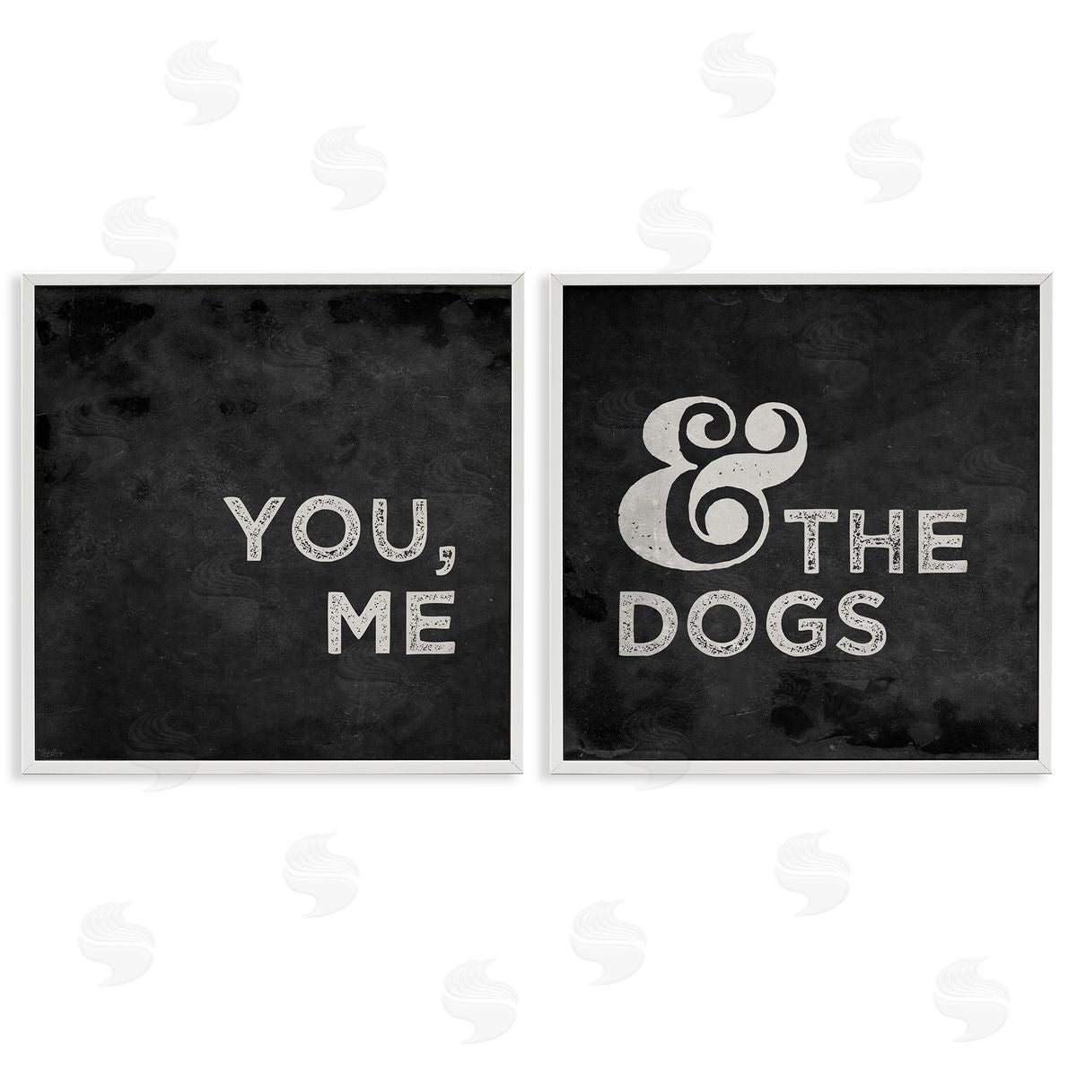 You Me and the Dogs Family Pet White Frame Print Wall Art, Home Decor by Gigi Louise