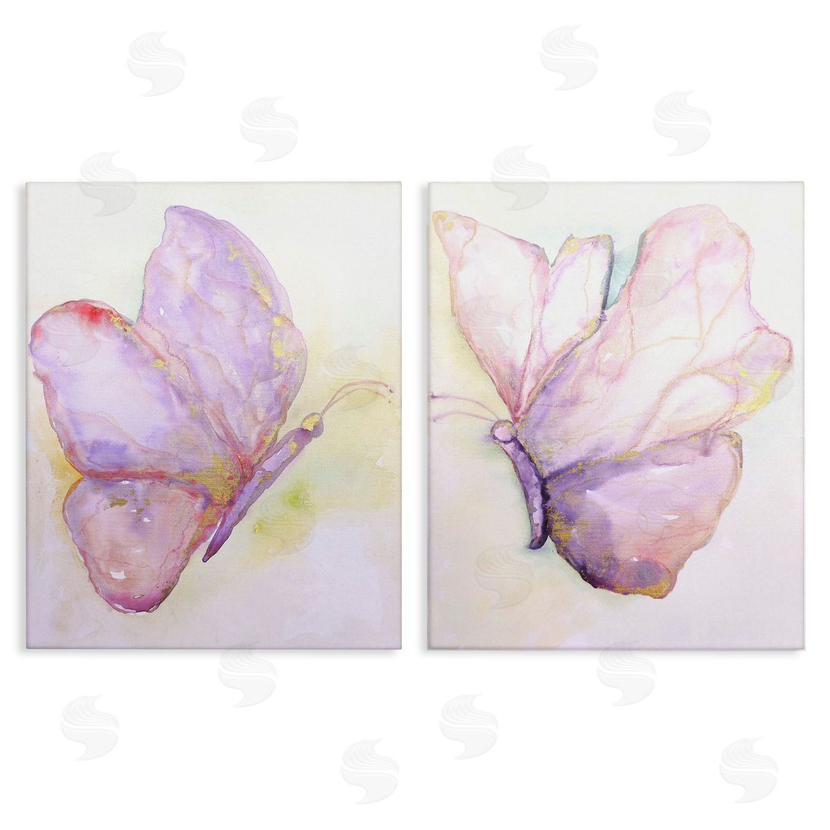 Girls Glam Butterfly Wings Canvas Wall Art, Home Decor by Leticia Herrera