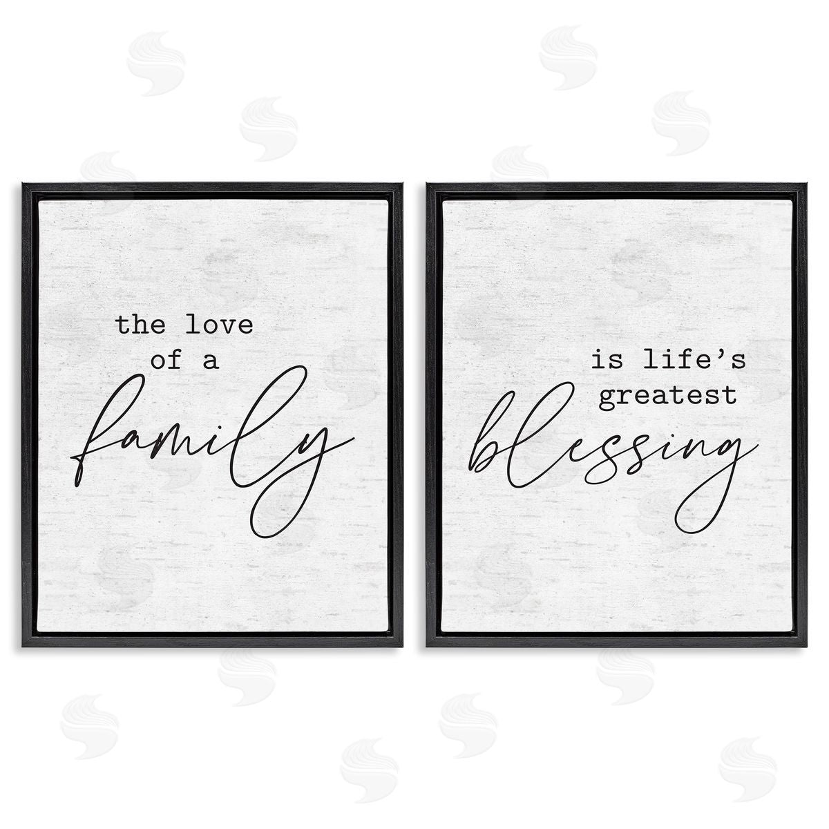 Life's Greatest Blessing Quote Black Floating Frame Canvas Wall Art, Home Decor by Lettered and Lined