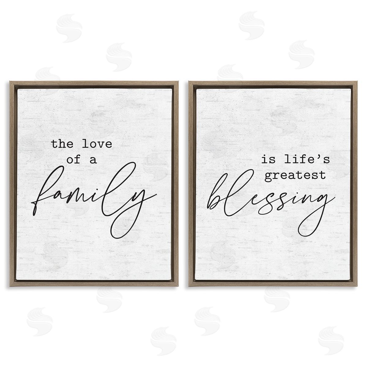 Life's Greatest Blessing Quote Brown Floating Frame Canvas Wall Art, Home Decor by Lettered and Lined