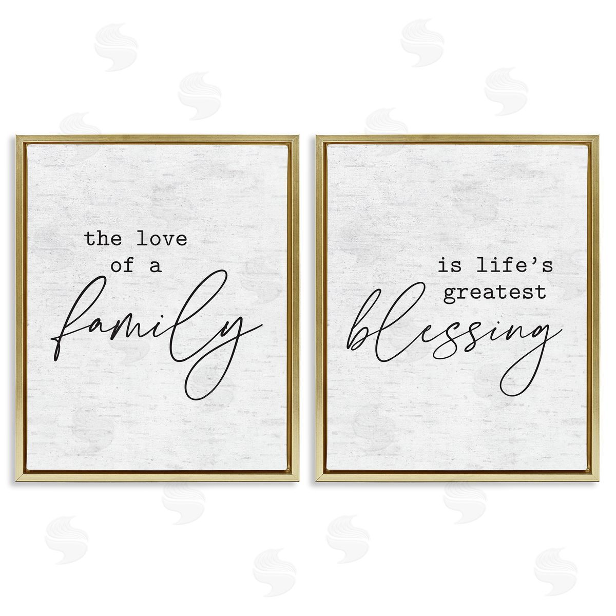 Life's Greatest Blessing Quote Gold Floating Frame Canvas Wall Art, Home Decor by Lettered and Lined