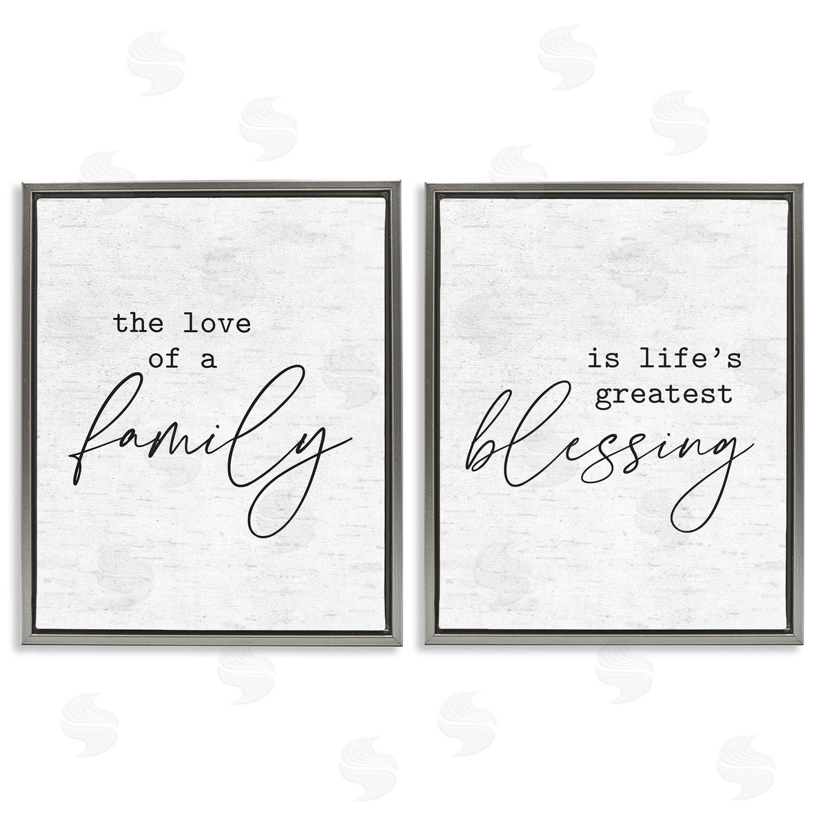 Life's Greatest Blessing Quote Grey Floating Frame Canvas Wall Art, Home Decor by Lettered and Lined