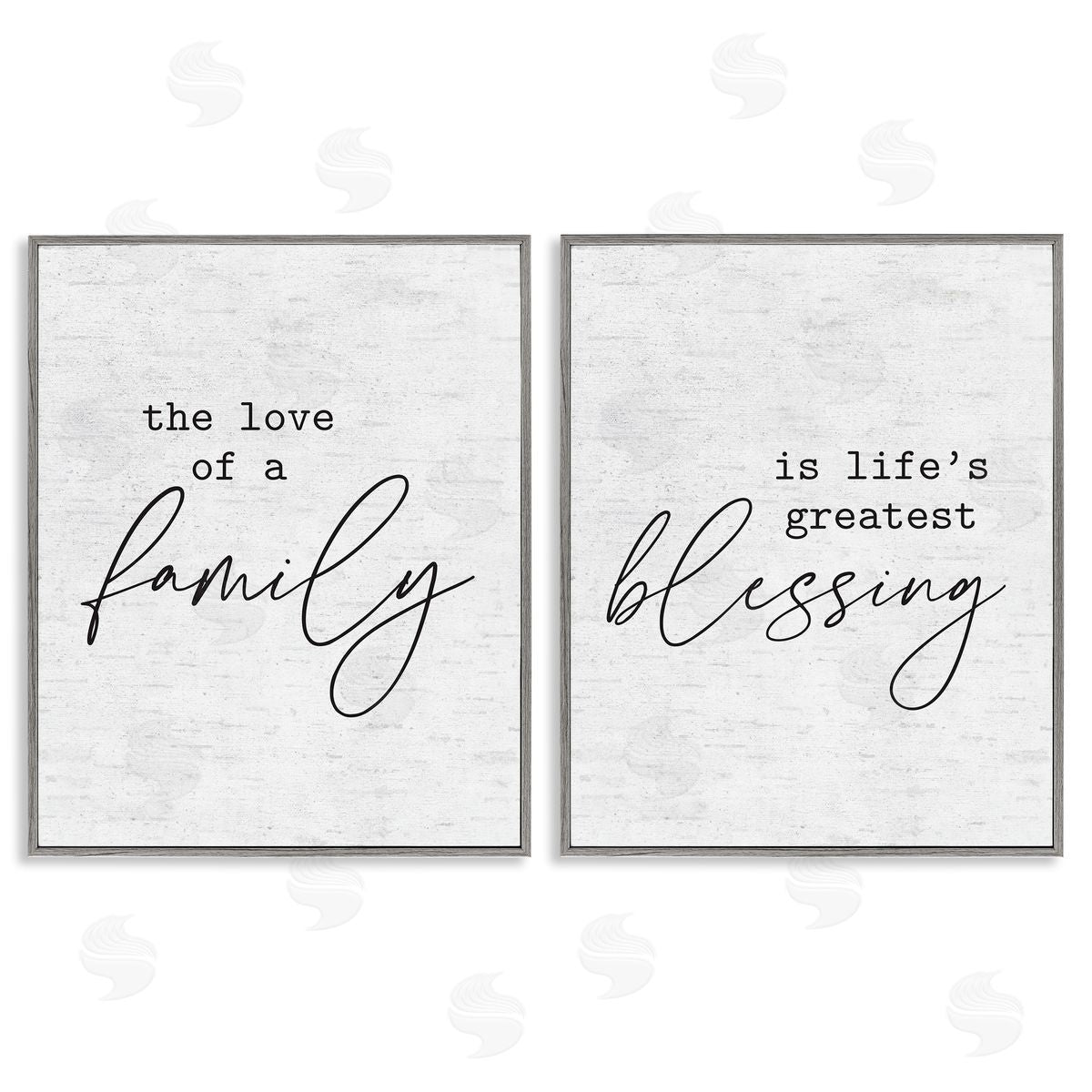 Life's Greatest Blessing Quote Grey Frame Print Wall Art, Home Decor by Lettered and Lined