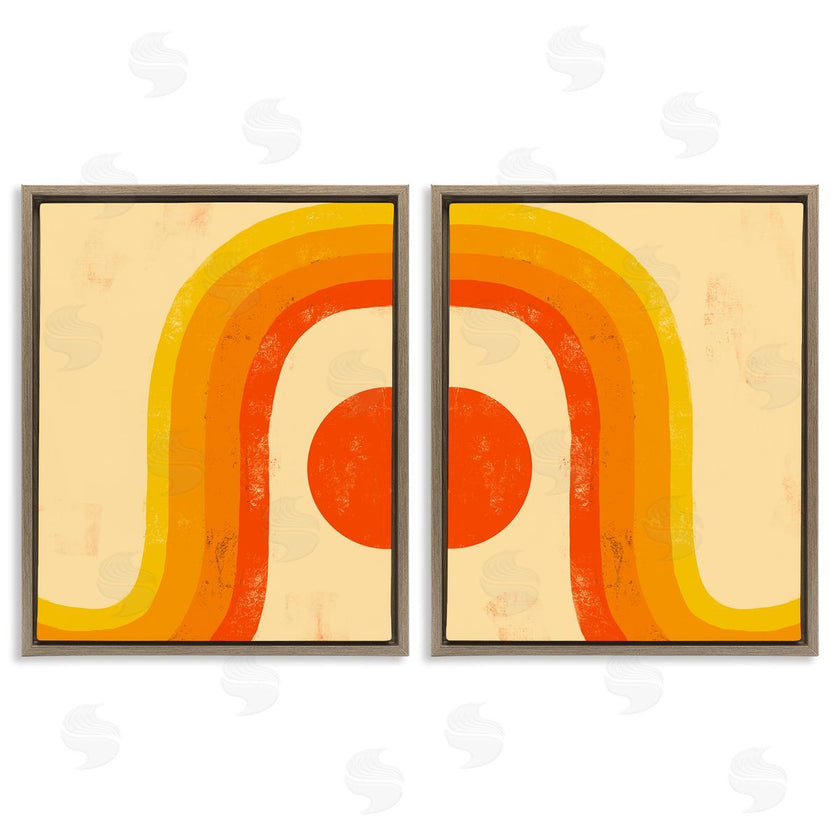Stupell Studio | Sun Setting Under Warm Tone Rainbow