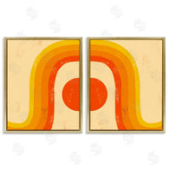 Stupell Studio | Sun Setting Under Warm Tone Rainbow