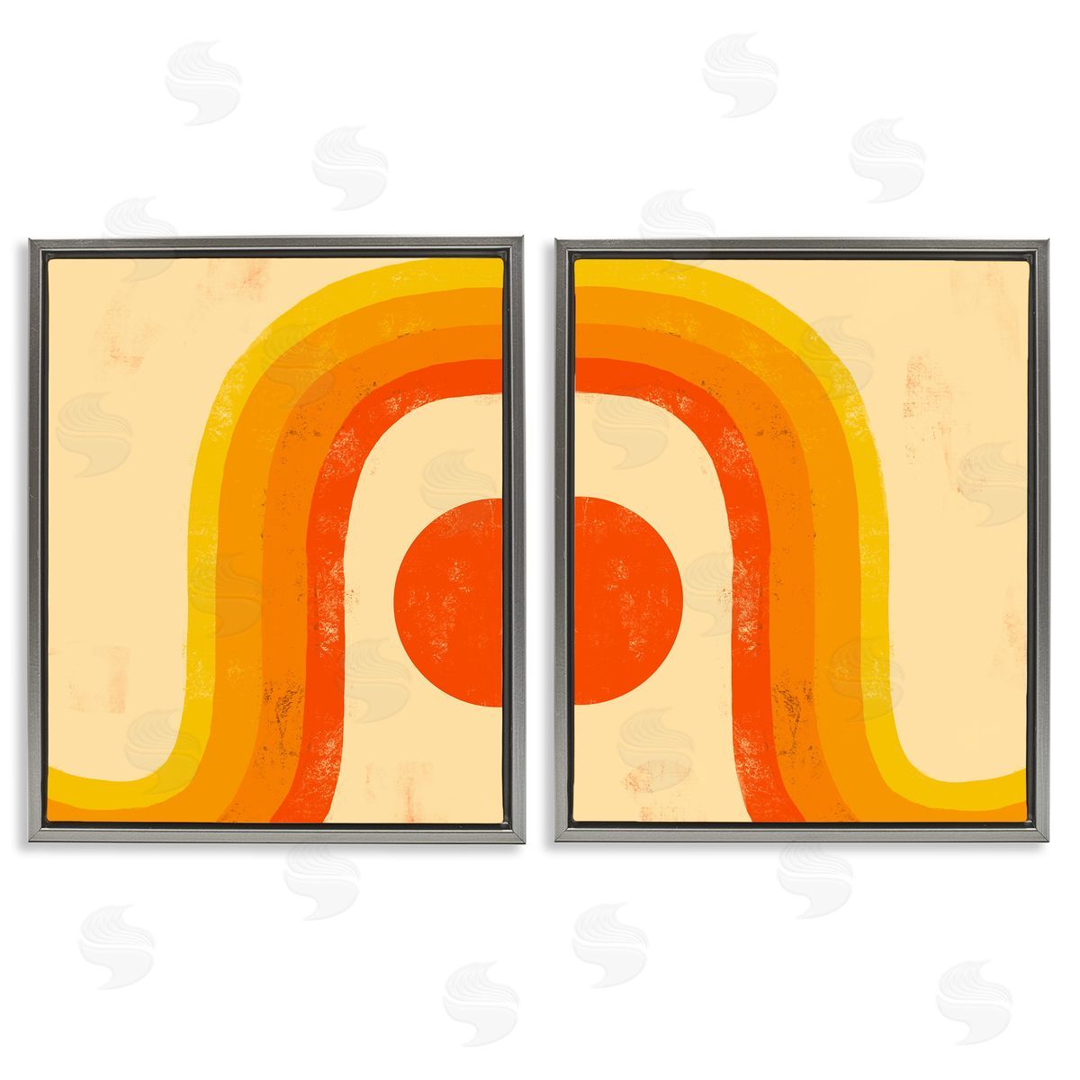Sun Setting Under Warm Tone Rainbow Grey Floating Frame Canvas Wall Art, Home Decor by Stupell Studio