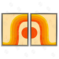 Stupell Studio | Sun Setting Under Warm Tone Rainbow