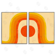 Stupell Studio | Sun Setting Under Warm Tone Rainbow