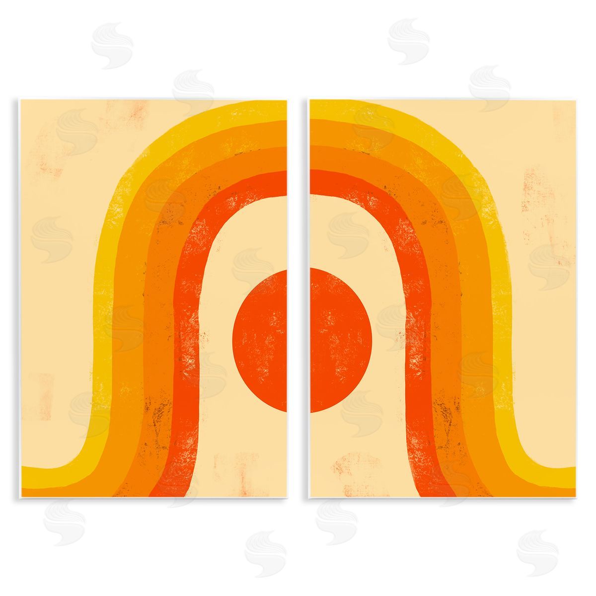 Sun Setting Under Warm Tone Rainbow Wood Plaque Wall Art, Home Decor by Stupell Studio