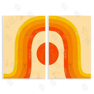 Stupell Studio | Sun Setting Under Warm Tone Rainbow