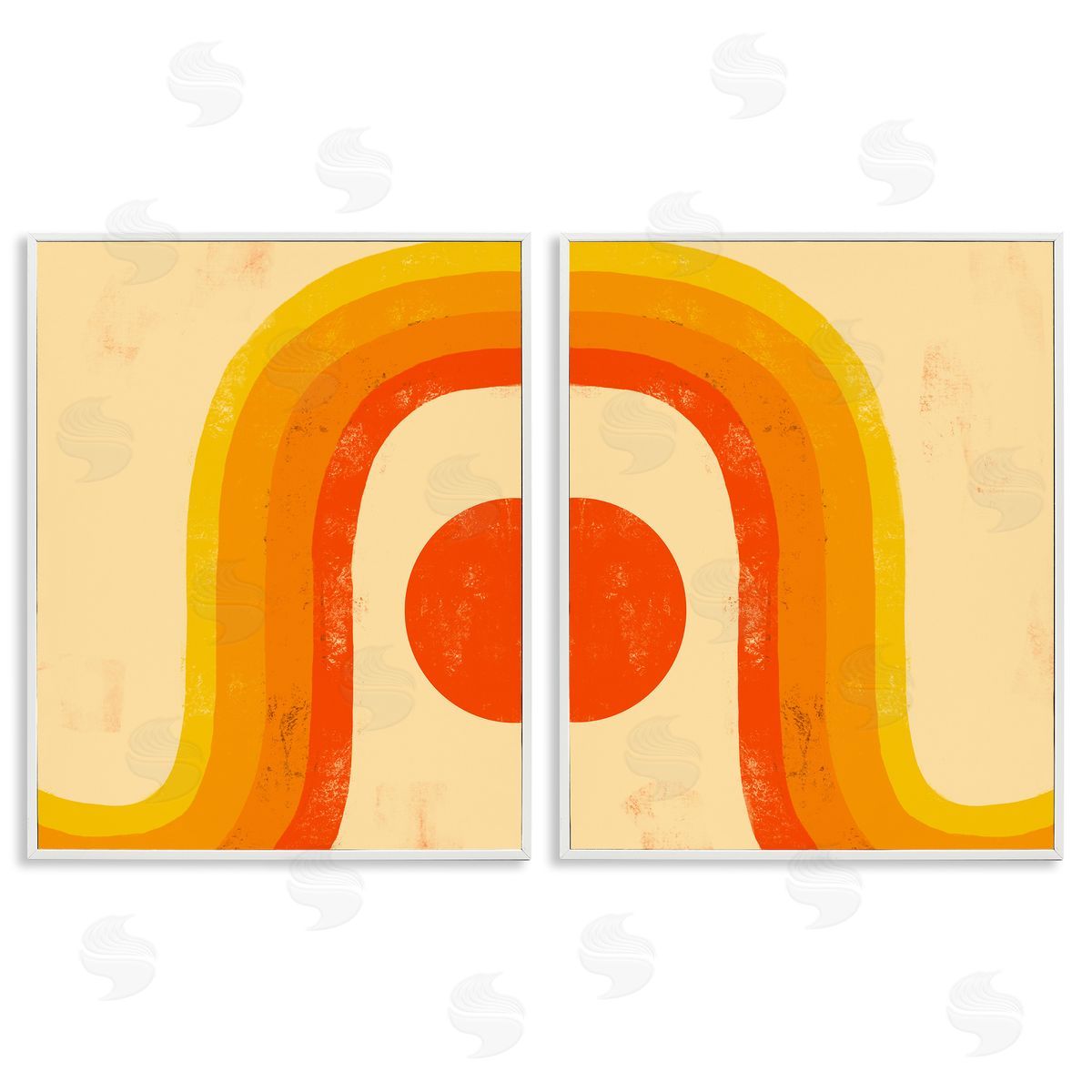Sun Setting Under Warm Tone Rainbow White Frame Print Wall Art, Home Decor by Stupell Studio