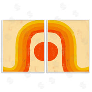 Stupell Studio | Sun Setting Under Warm Tone Rainbow