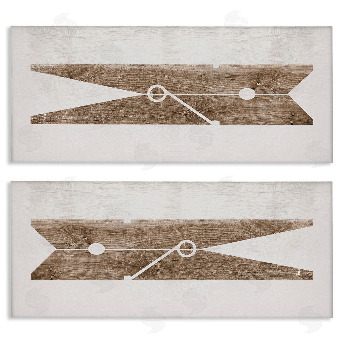 Minimal Laundry Clothespins Canvas Wall Art, Home Decor by Stupell Studio