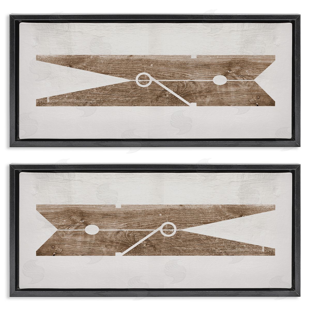 Minimal Laundry Clothespins Black Floating Frame Canvas Wall Art, Home Decor by Stupell Studio
