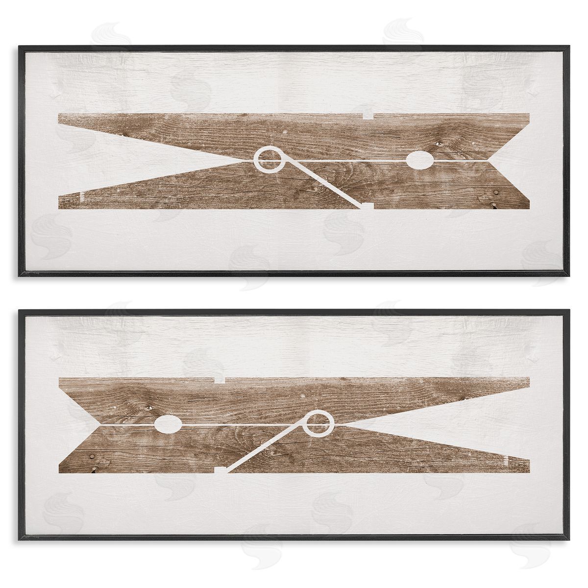Minimal Laundry Clothespins Black Frame Print Wall Art, Home Decor by Stupell Studio
