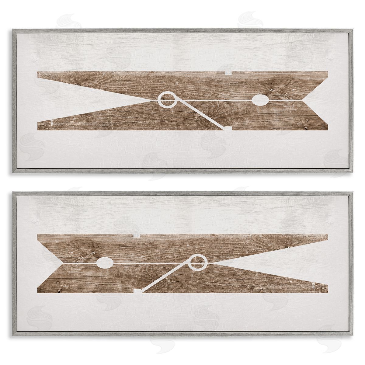 Minimal Laundry Clothespins Grey Frame Print Wall Art, Home Decor by Stupell Studio