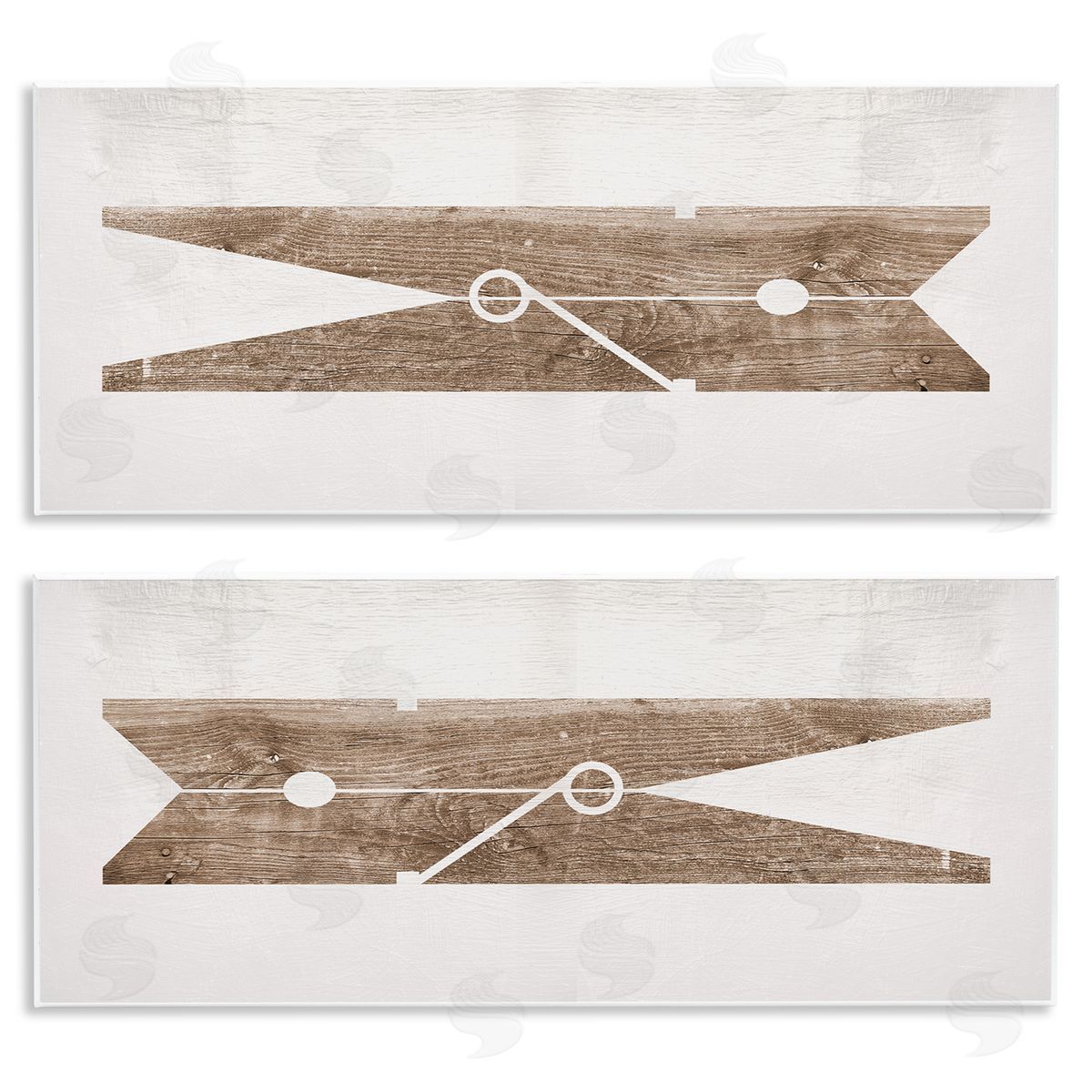 Minimal Laundry Clothespins Wood Plaque Wall Art, Home Decor by Stupell Studio