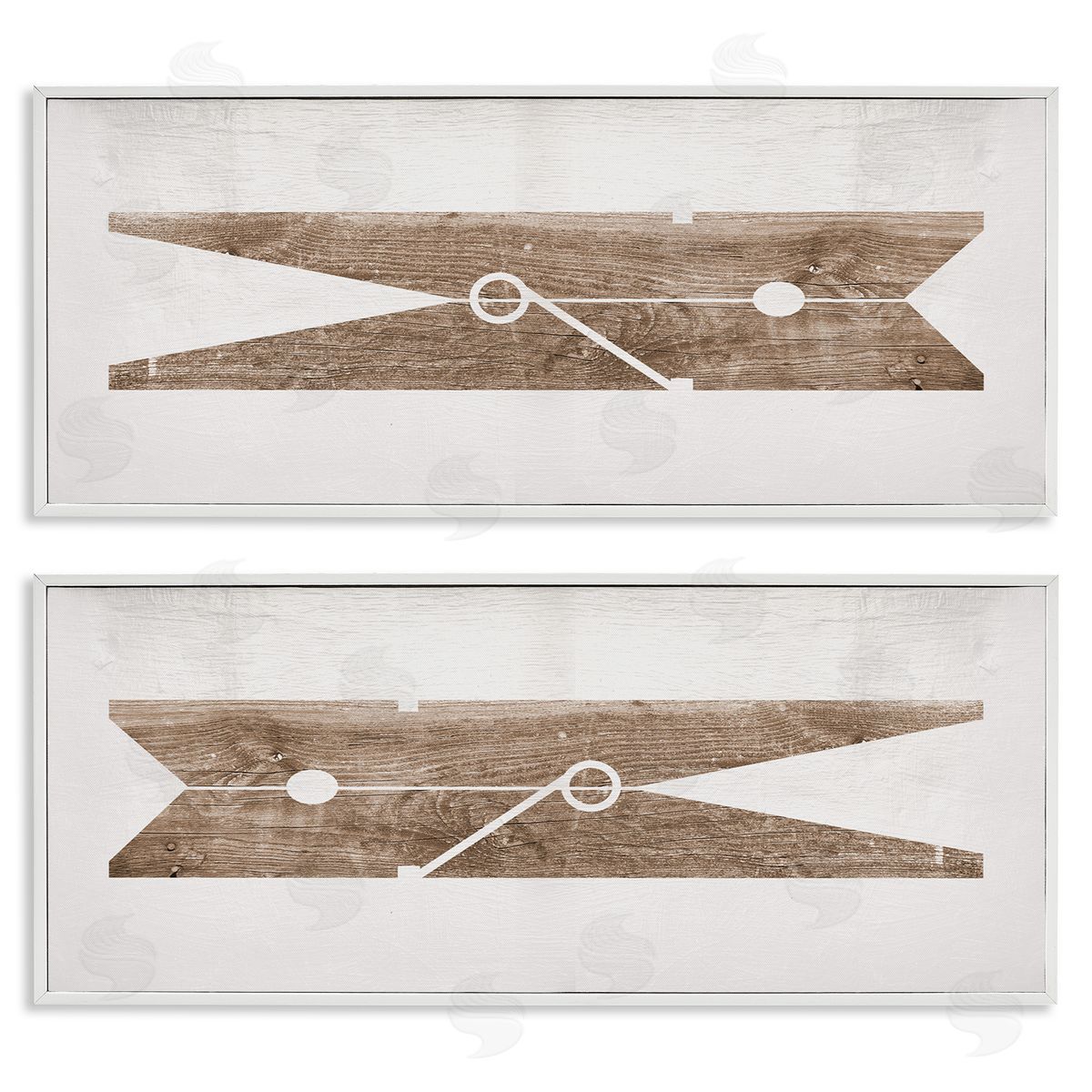 Minimal Laundry Clothespins White Frame Print Wall Art, Home Decor by Stupell Studio