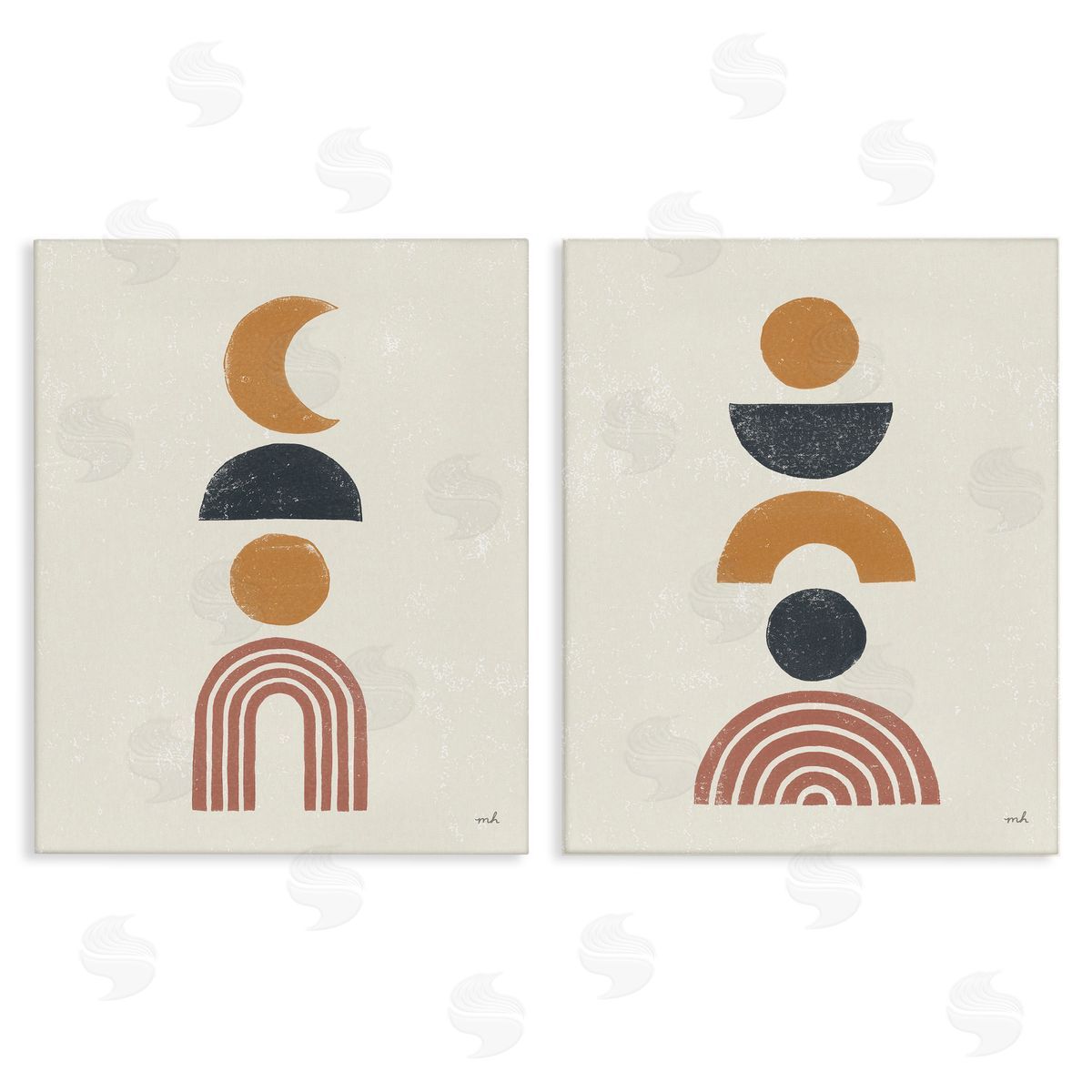 Sun and Moon Bohemian Symbols Canvas Wall Art, Home Decor by Moira Hershey