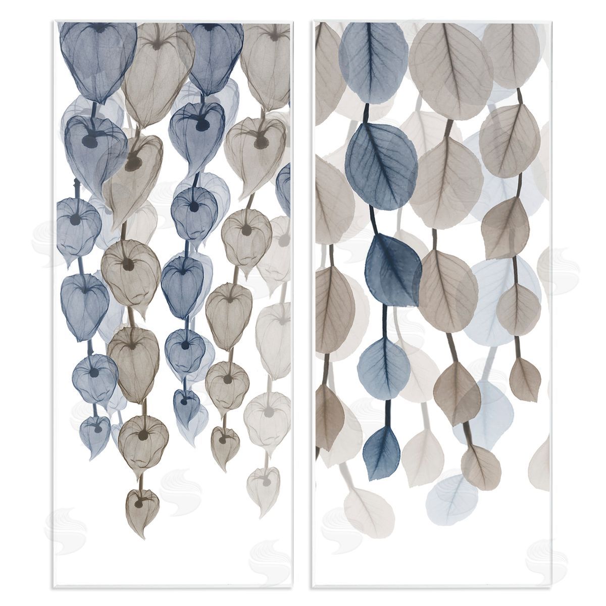 Neutral Opaque Cascading Leaves Wood Plaque Wall Art, Home Decor by Albert Koetsier