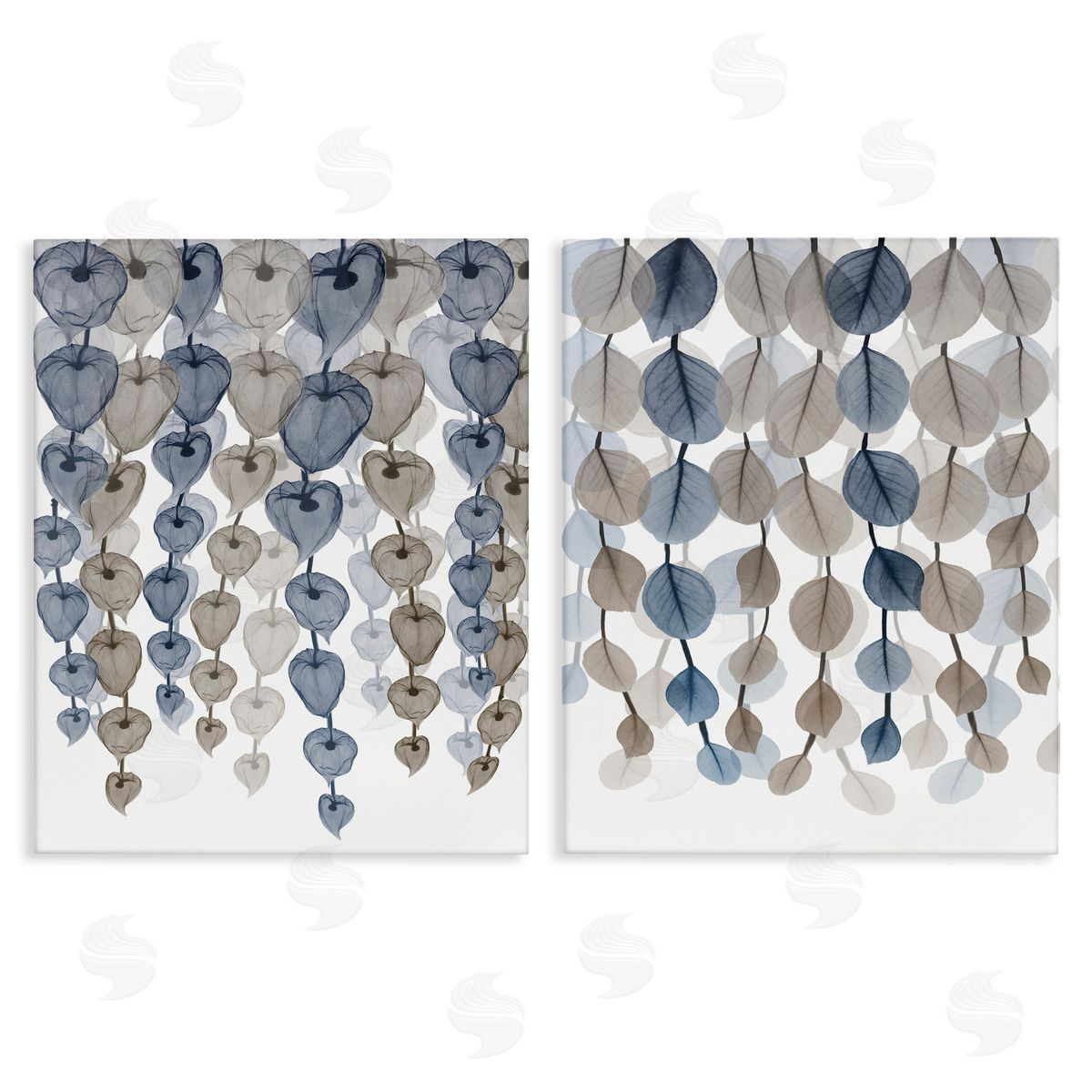 Falling Vines Neutral Leaves Canvas Wall Art, Home Decor by Albert Koetsier