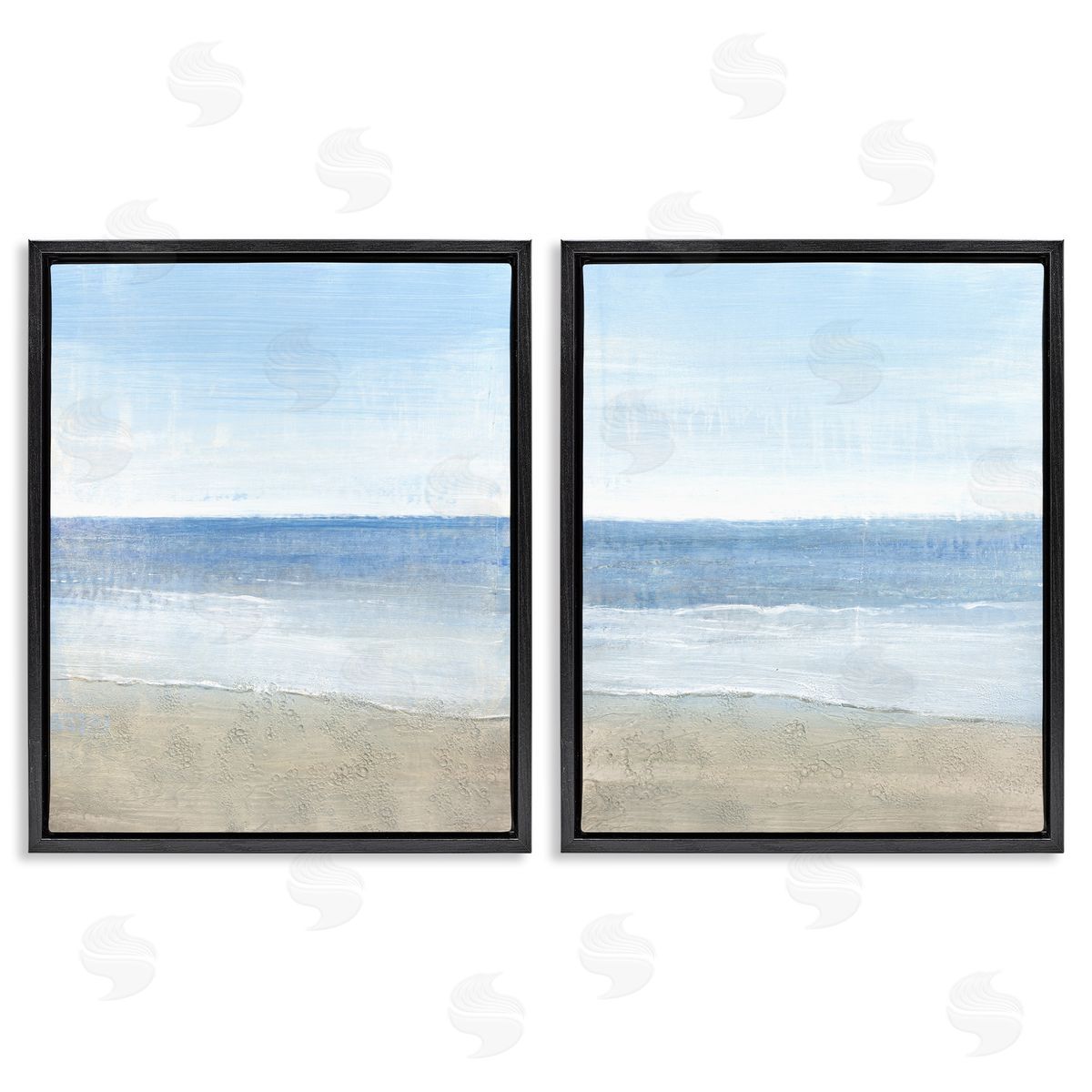Coastal Seafoam Beach Waves Black Floating Frame Canvas Wall Art, Home Decor by Tim O'Toole