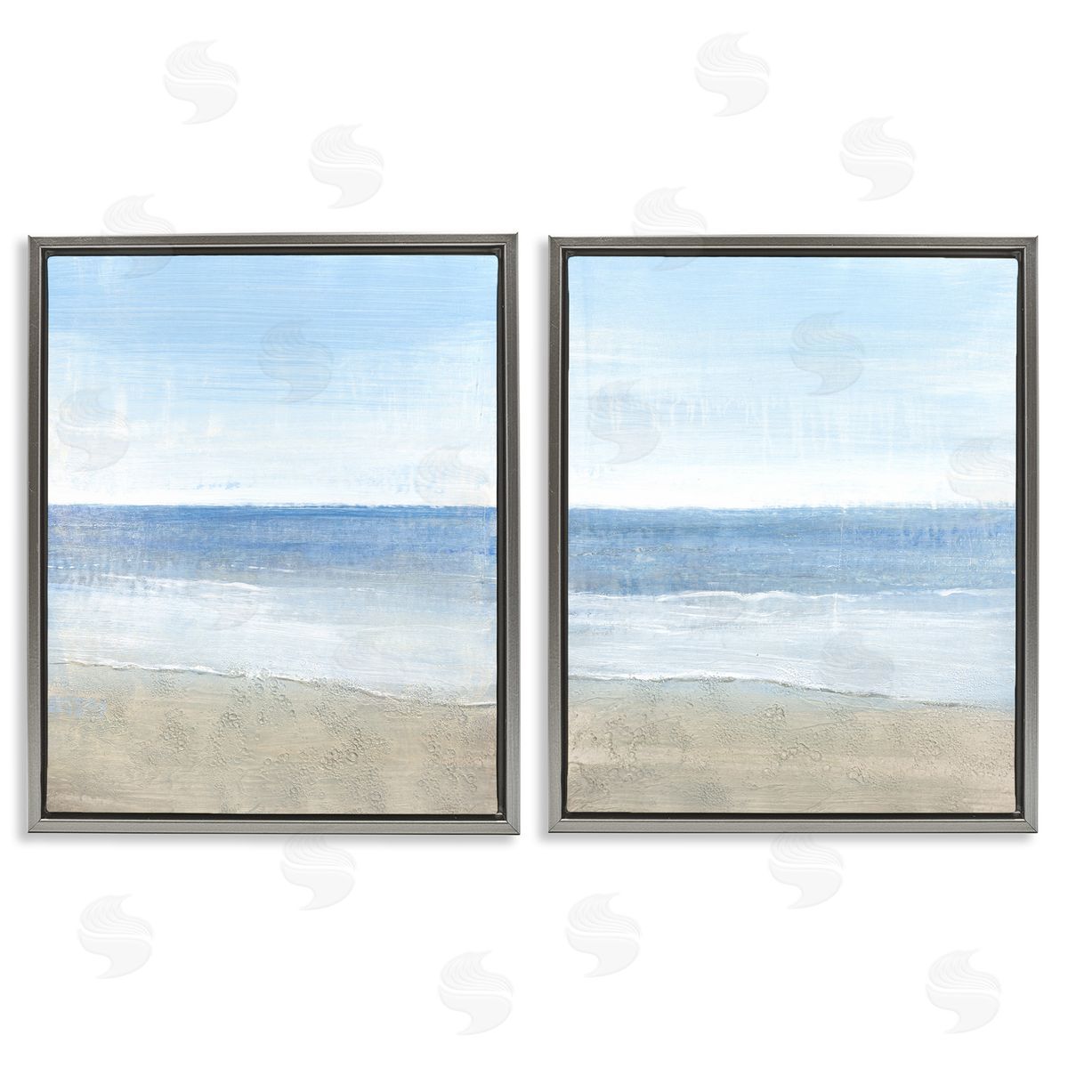 Coastal Seafoam Beach Waves Grey Floating Frame Canvas Wall Art, Home Decor by Tim O'Toole