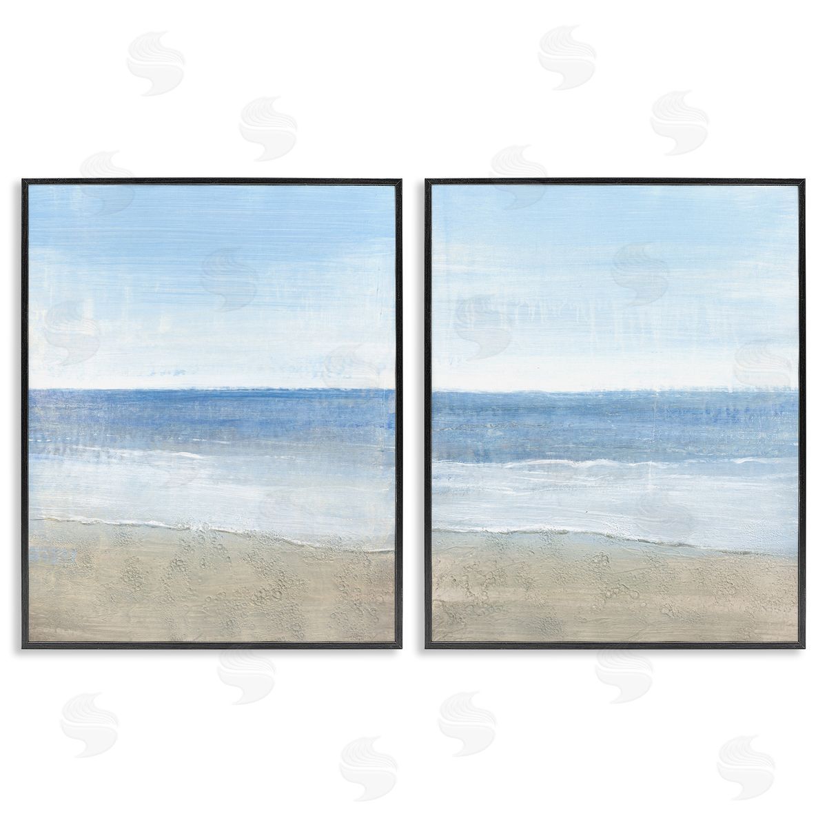 Coastal Seafoam Beach Waves Black Frame Print Wall Art, Home Decor by Tim O'Toole
