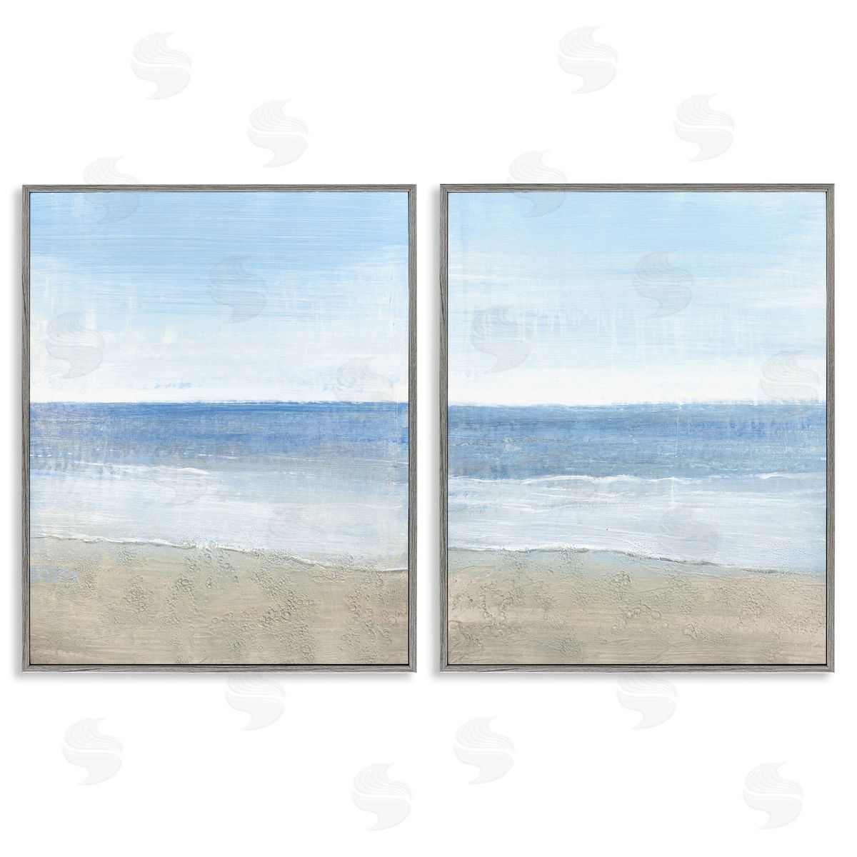 Coastal Seafoam Beach Waves Grey Frame Print Wall Art, Home Decor by Tim O'Toole