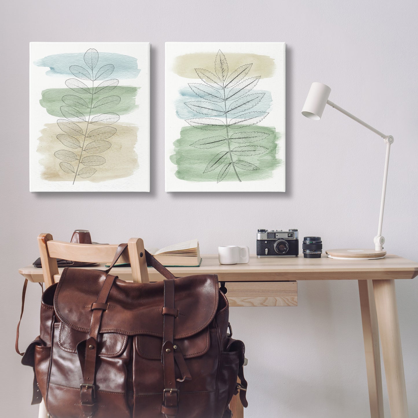 Neutral Spring Forest Branches Canvas Wall Art in Room, Home Decor by Alonzo Saunders