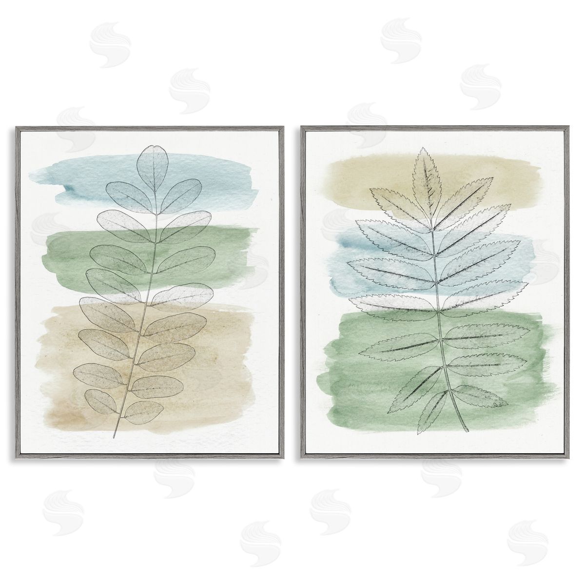Neutral Spring Forest Branches Grey Frame Print Wall Art, Home Decor by Alonzo Saunders