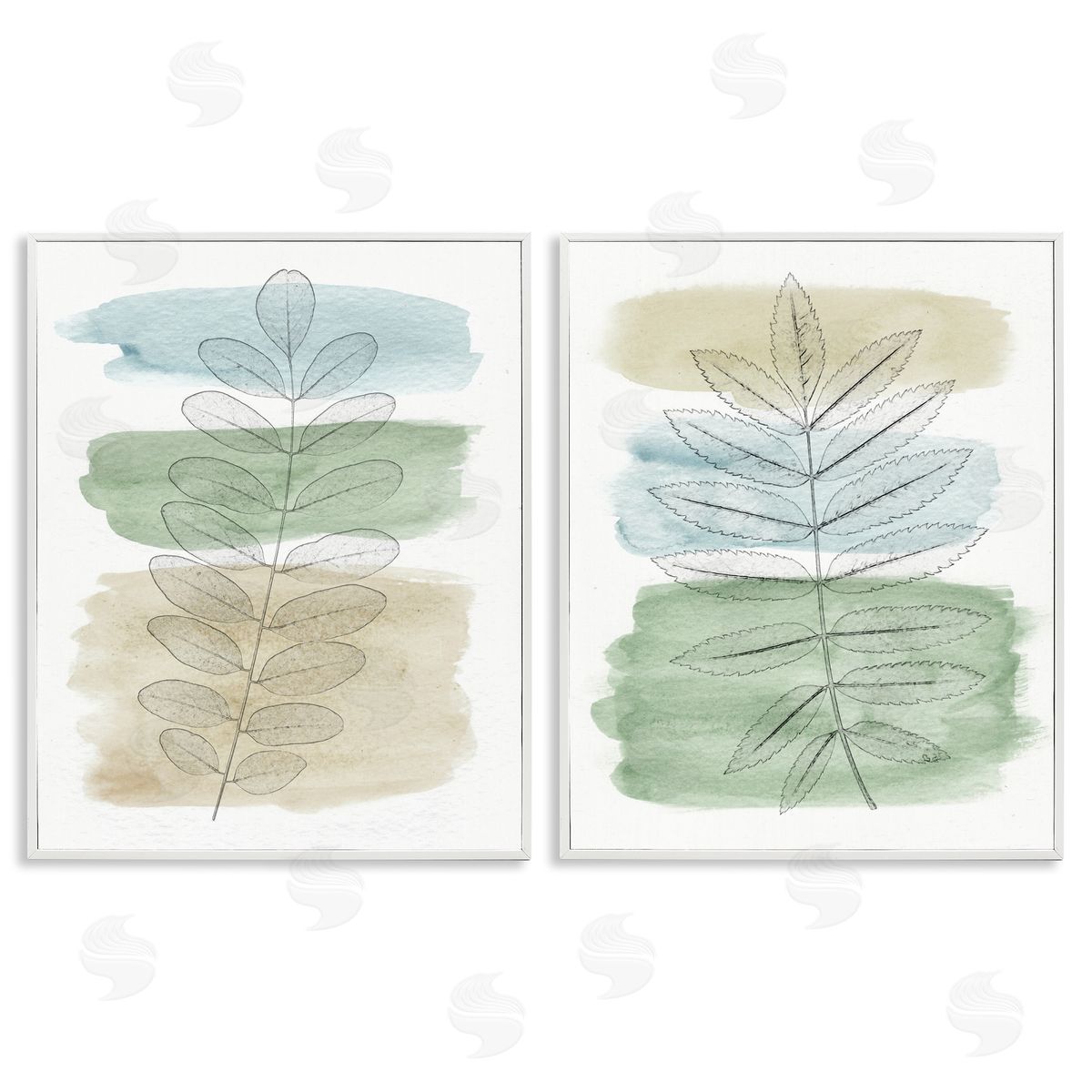 Neutral Spring Forest Branches White Frame Print Wall Art, Home Decor by Alonzo Saunders