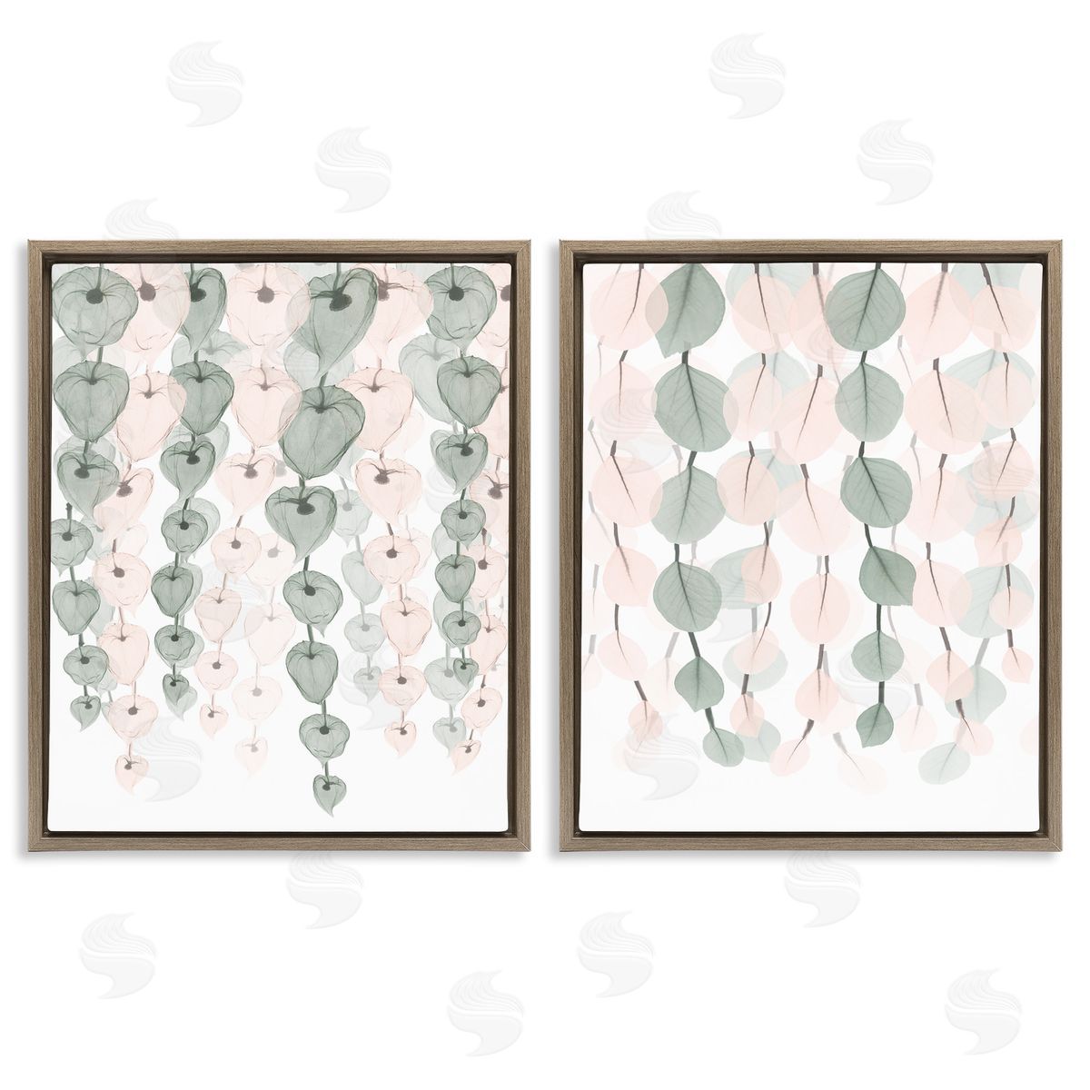 Translucent Hanging Vines Foliage Brown Floating Frame Canvas Wall Art, Home Decor by Albert Koetsier