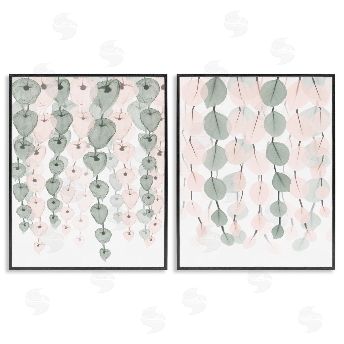 Translucent Hanging Vines Foliage Black Frame Print Wall Art, Home Decor by Albert Koetsier
