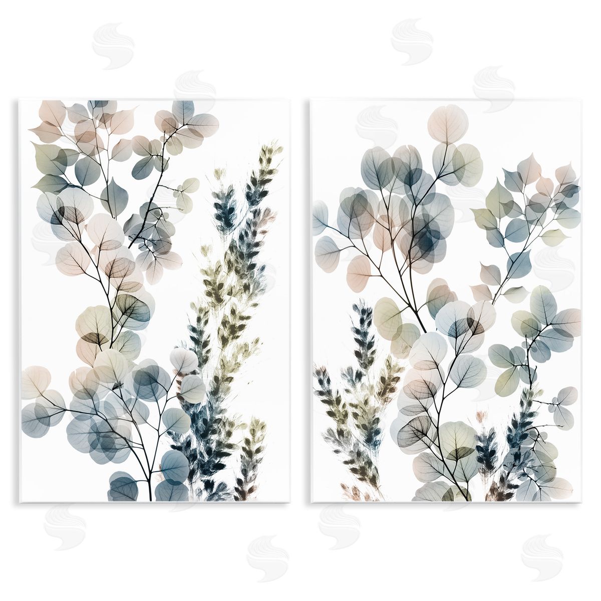Collage of Translucent Plants Wood Plaque Wall Art, Home Decor by Albert Koetsier