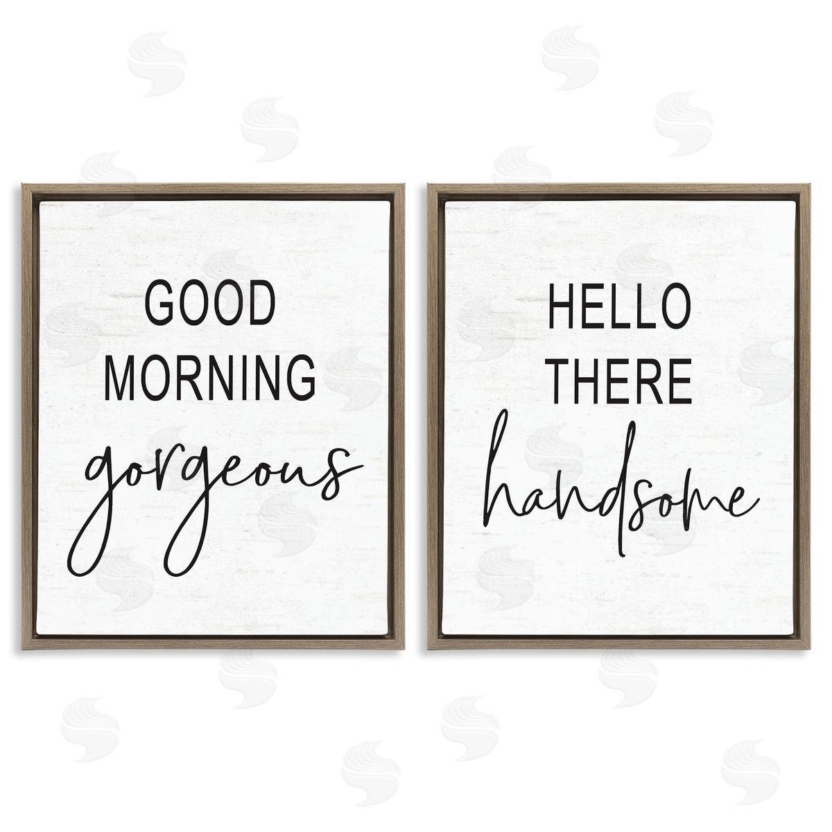 Gorgeous & Handsome Romantic Greetings Brown Floating Frame Canvas Wall Art, Home Decor by Lettered and Lined