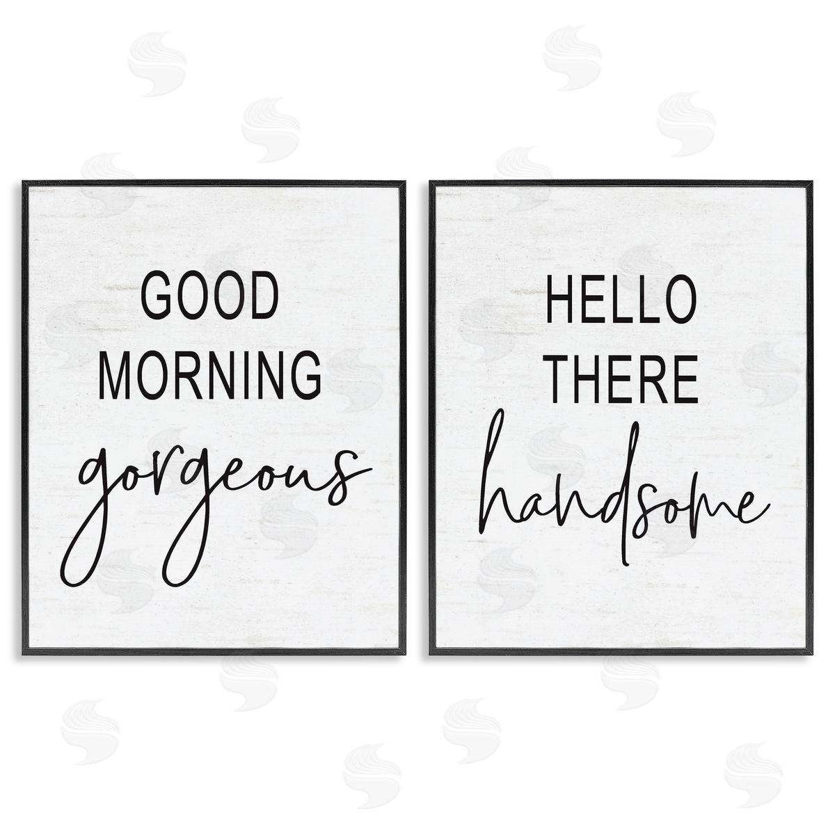 Gorgeous & Handsome Romantic Greetings Black Frame Print Wall Art, Home Decor by Lettered and Lined