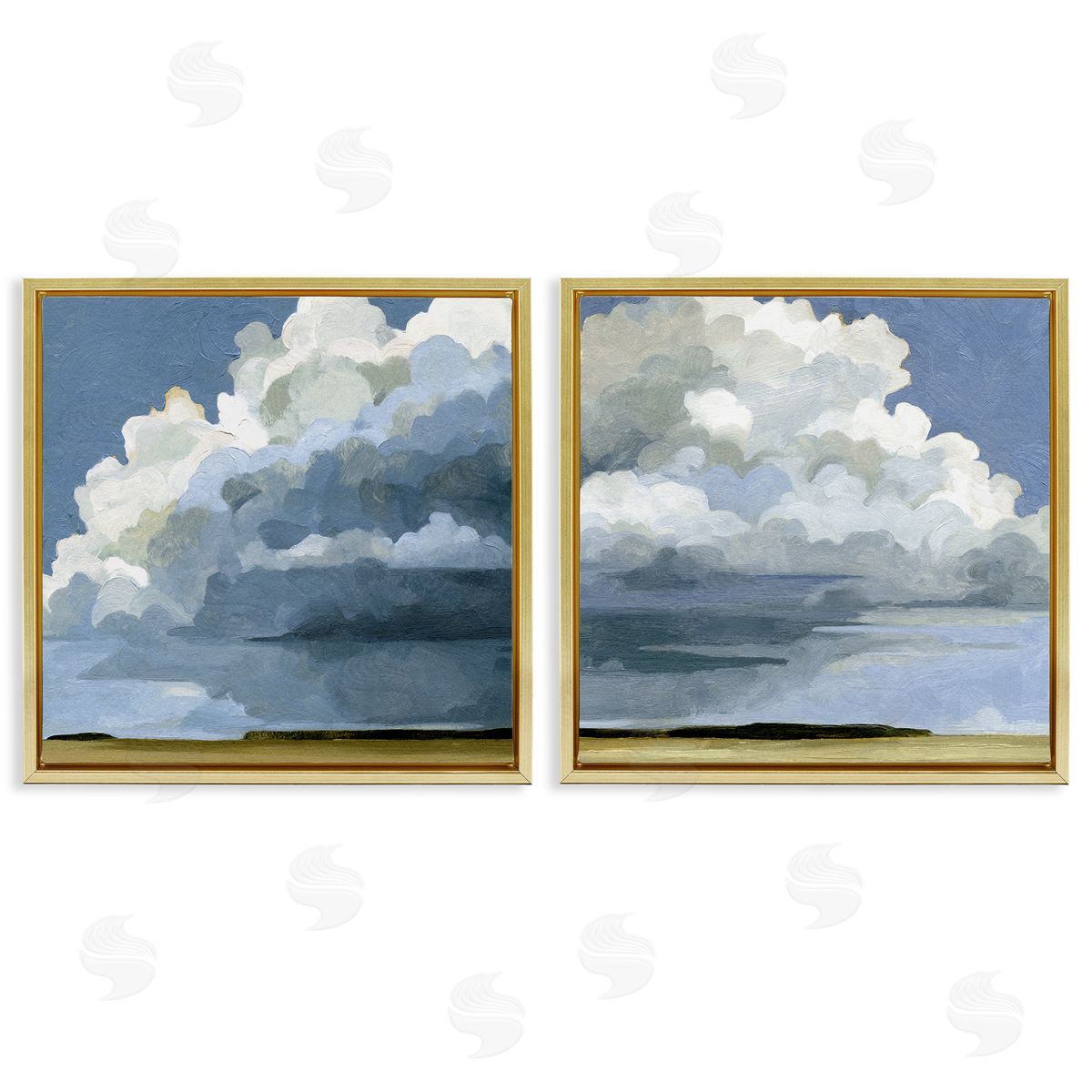 Sublime Outdoor Weather Landscape Gold Floating Frame Canvas Wall Art, Home Decor by Emma Caroline