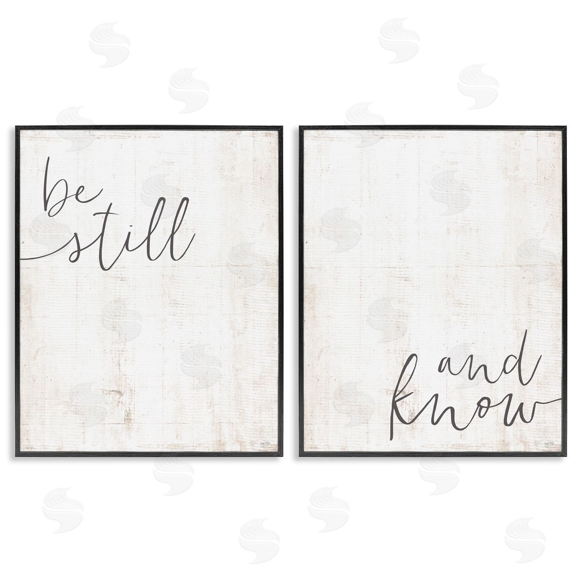 Be Still & Know Spiritual Calligraphy Black Frame Print Wall Art, Home Decor by LUX + Me Designs