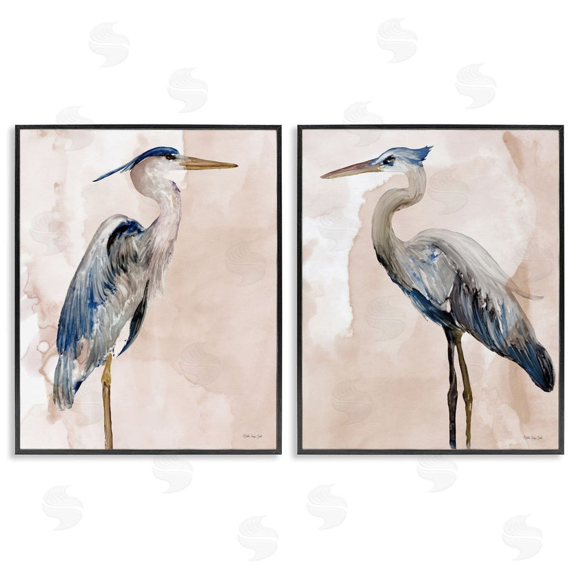 Stellar Design Studio | Beautiful Heron Birds Standing Watercolor