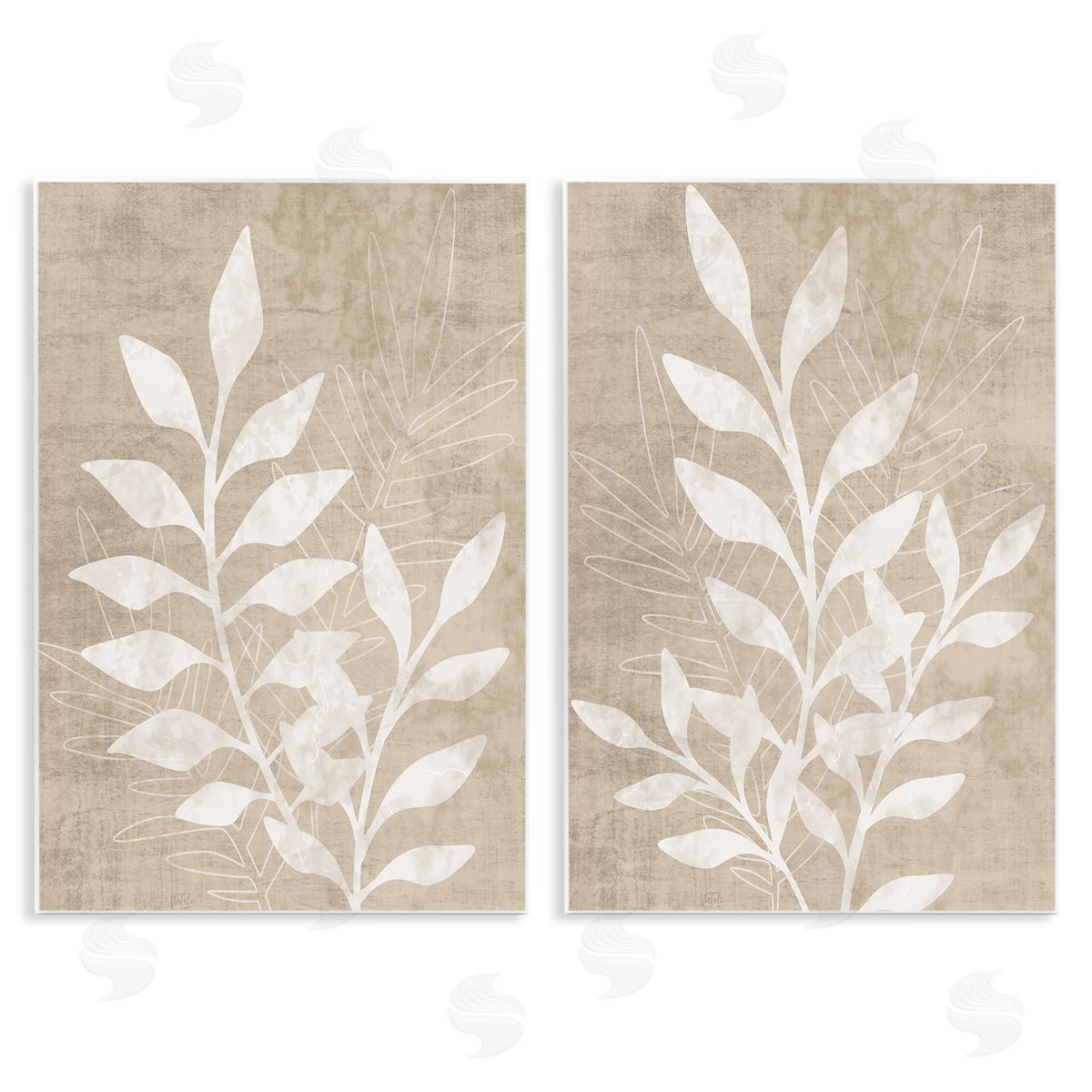 Boho Botanical Leaf Silhouette Wood Plaque Wall Art, Home Decor by Natalie Carpentieri