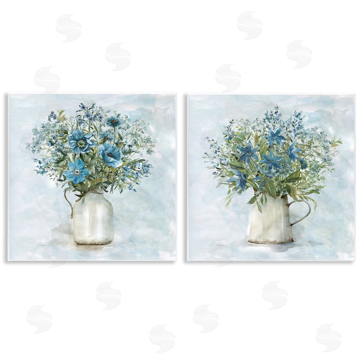 Country Mixed Floral Bouquets Wood Plaque Wall Art, Home Decor by Carol Robinson